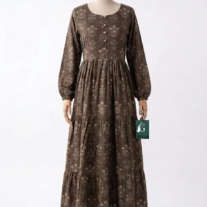 Home Earthtone Floral Tiered Maxi
